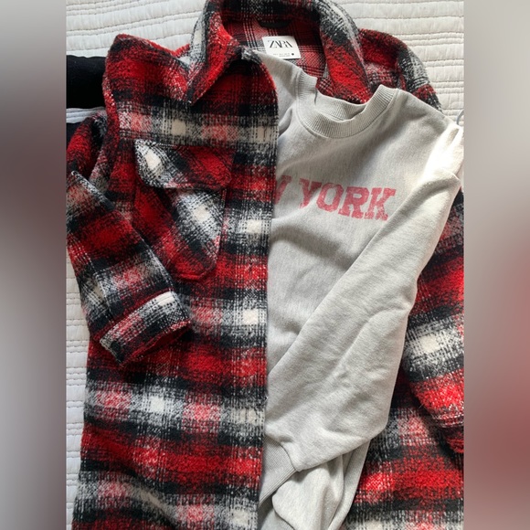 ZARA long plaid shacket s - Picture 4 of 10